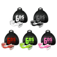 Thumbnail for Image displaying five colors of the 6DS Low Profile Mouthpiece: white, black, red, lime, and pink, showcasing a variety of options for personal preference and style.