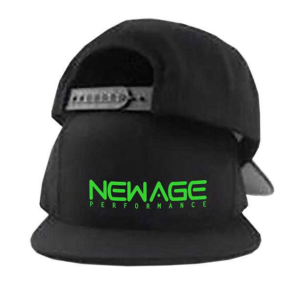 Snapback cap with a green logo