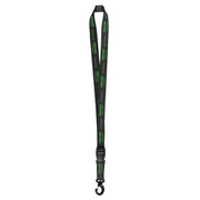 Black lanyard featuring a green logo, ideal for displaying identification or keys with style and branding