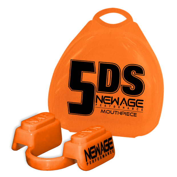 Orange 5DS Mouthpiece with a orange carrying case behind it