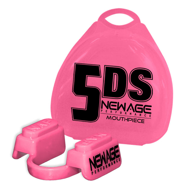 Pink 5DS Mouthpiece with a pink carrying case behind it